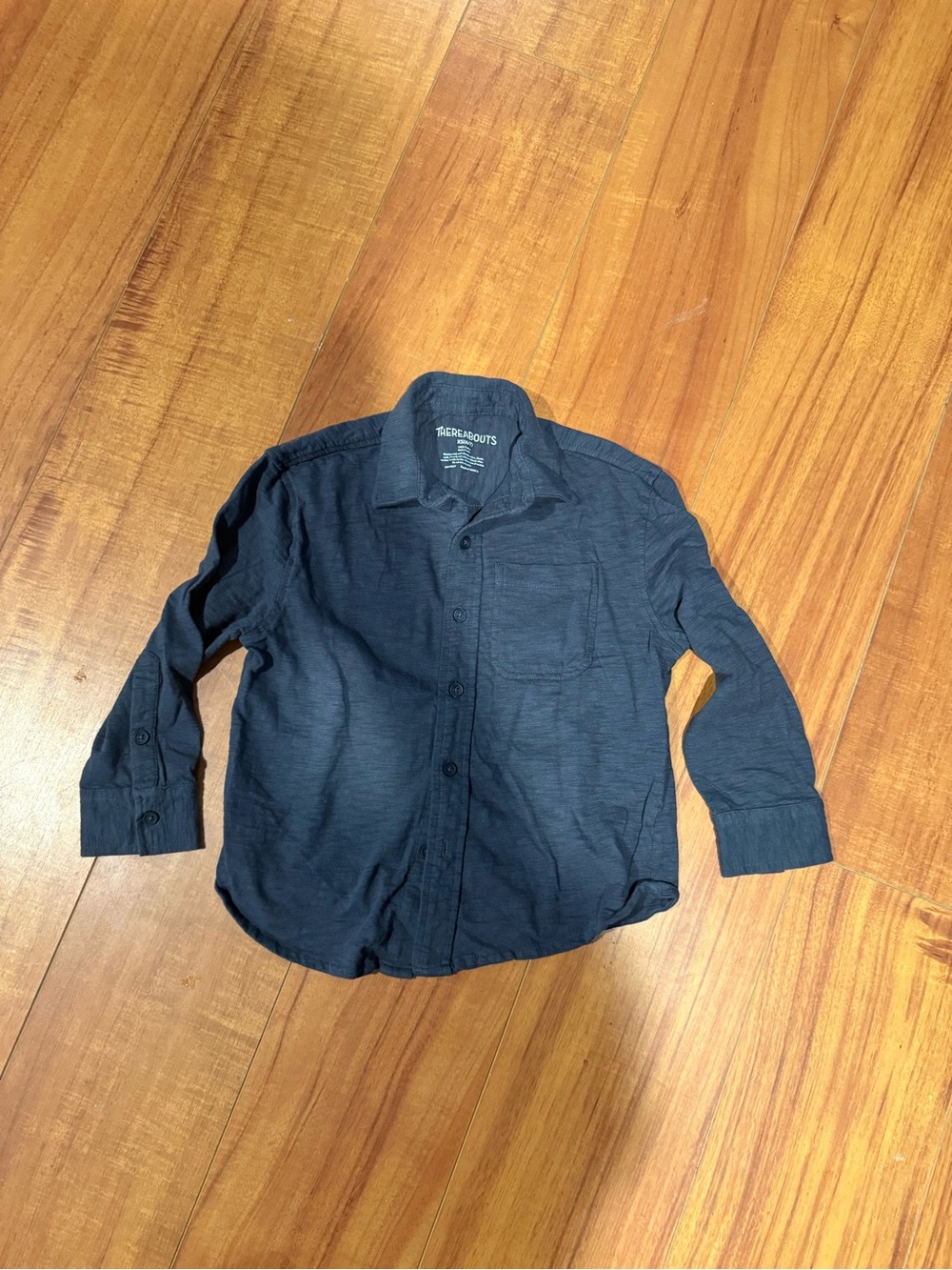 Long-Sleeve Button-Front Shirt - dark gray